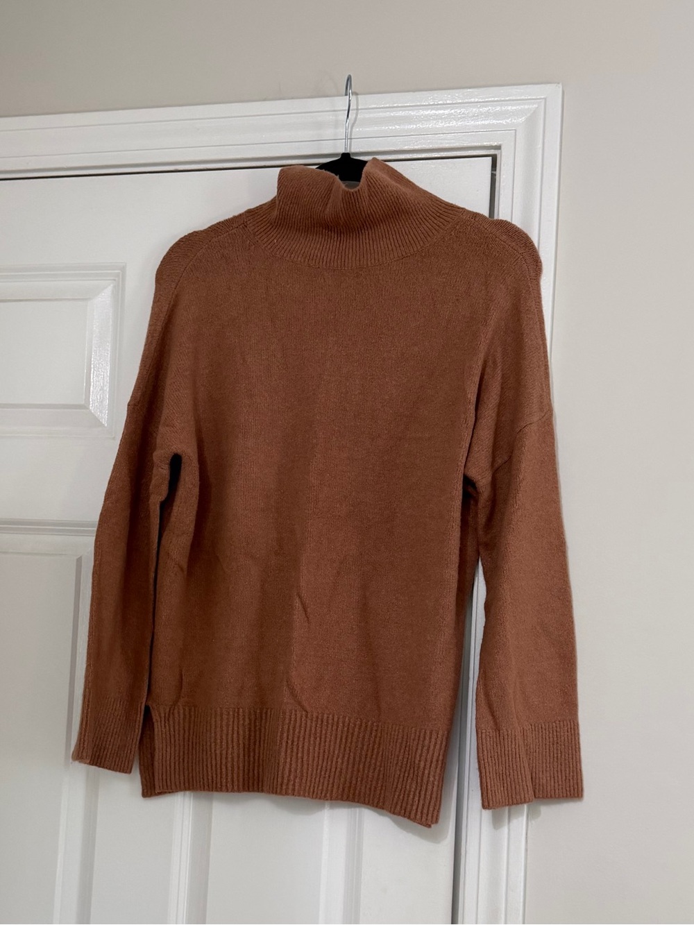Abercrombie & Fitch Womens Rust Brown Turtleneck Tunic Sweater